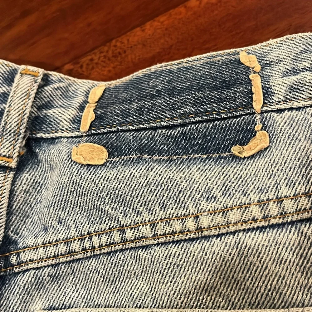 “GITANO” VTG 90’s high waisted stone wash denim blue shorts - Picture 4 of 12